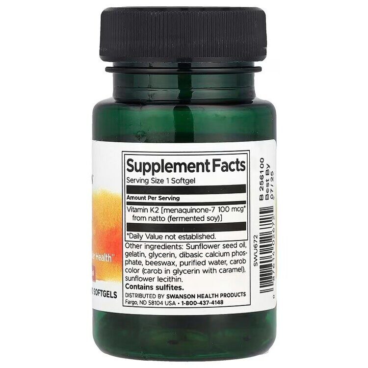 Vitamin K2 - Natural, 100 mcg, 30 Softgels. Swanson