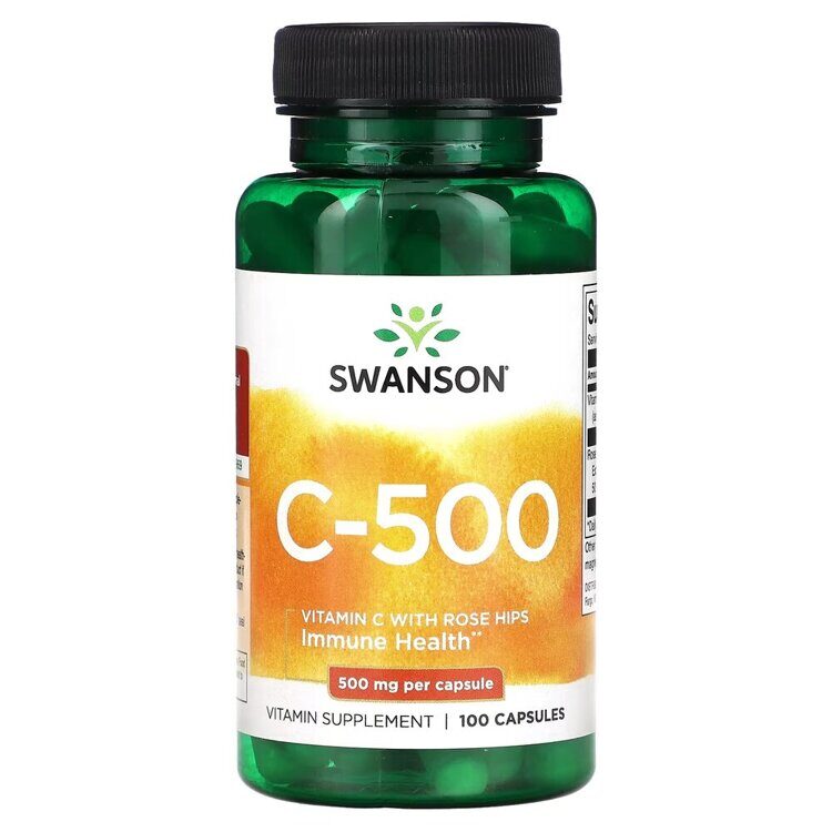 C-500 - Vitamin C with Rose Hips 500 mg, 100 Capsules. Swanson